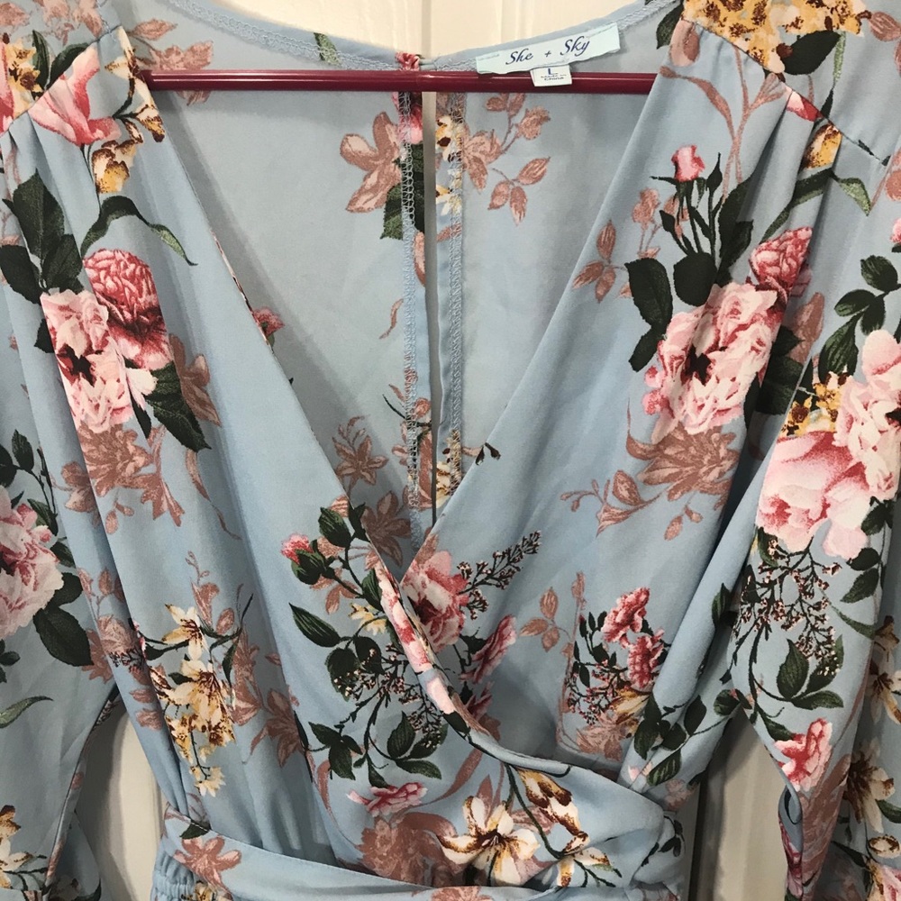 Floral Boutique Romper with Long Sleeves